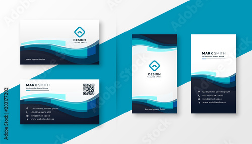 stylish blue corporate business card design