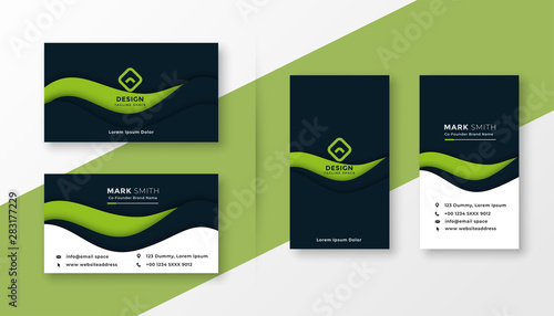 abstract green professional business card design