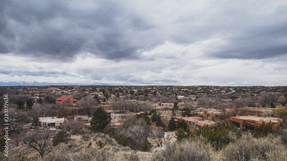 View of downtown Santa Fe, New Mexico, USA
