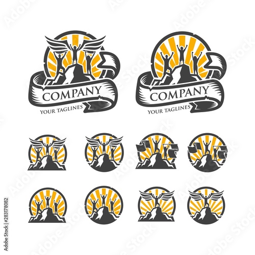 stock vector logo emblem of human illustration