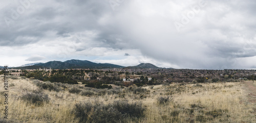 Desert landscape near Santa Fe  New Mexico  USA