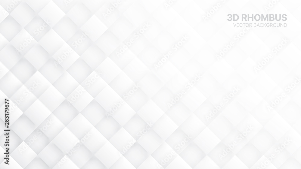 3D Vector Rhombus Blocks Conceptual Tech White Abstract Background ...