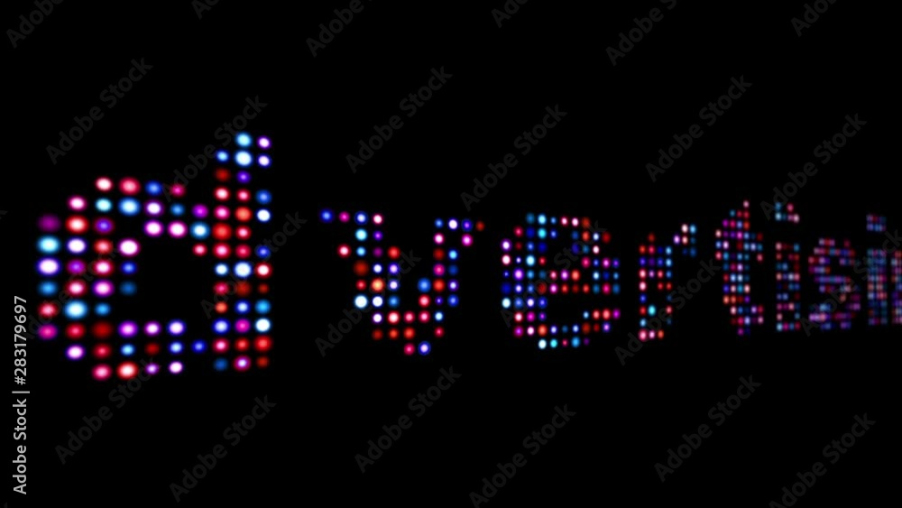 Advertising led text isolated on black Advertising led text isolated on black