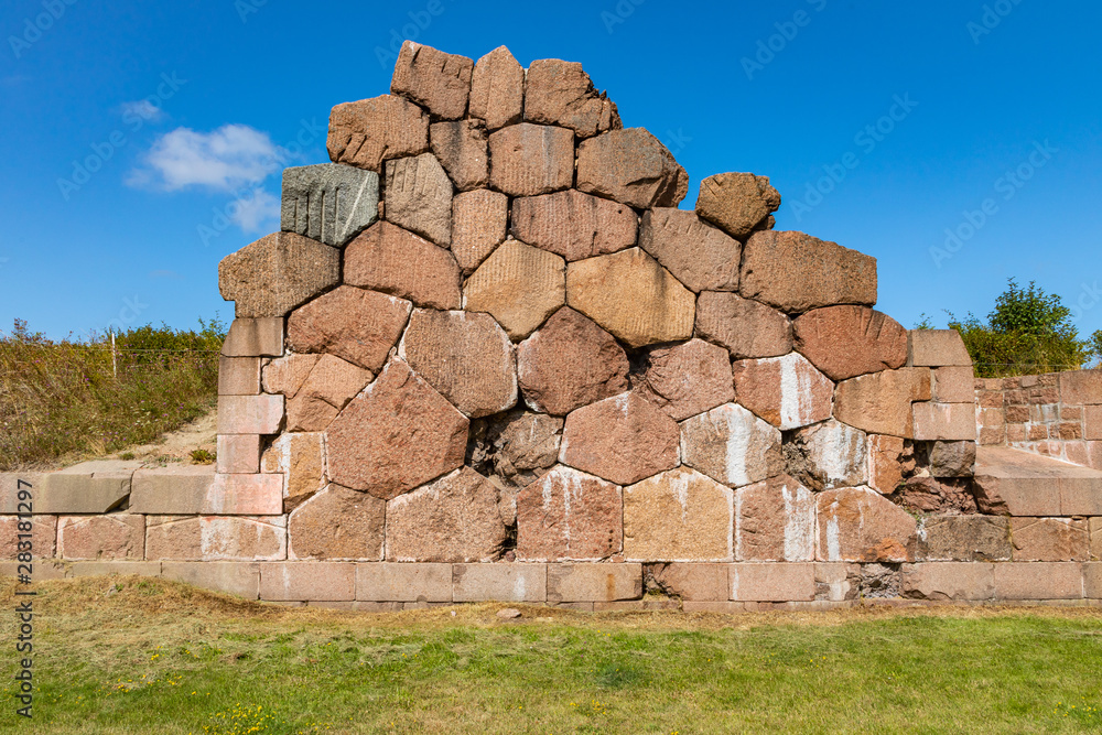 Historical fortified site of Bomarsund. Ruins of fortress. Finland war heritage. Aland islands, Finland. Europe.