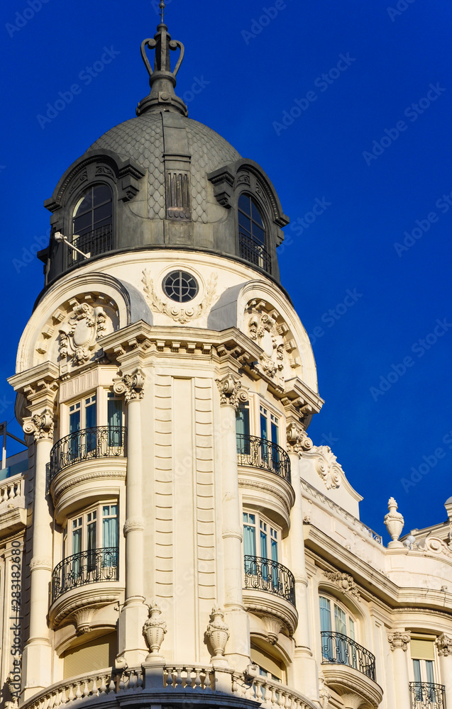 Attractive buildings in Madrid, Spain.