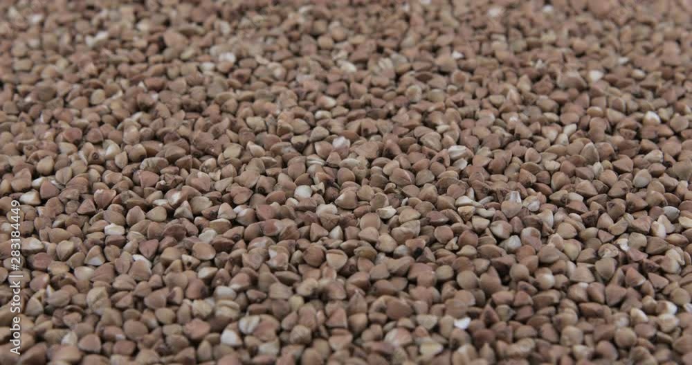 Rotation of the background of whole grains of buckwheat Rotation of the background of whole grains of buckwheat