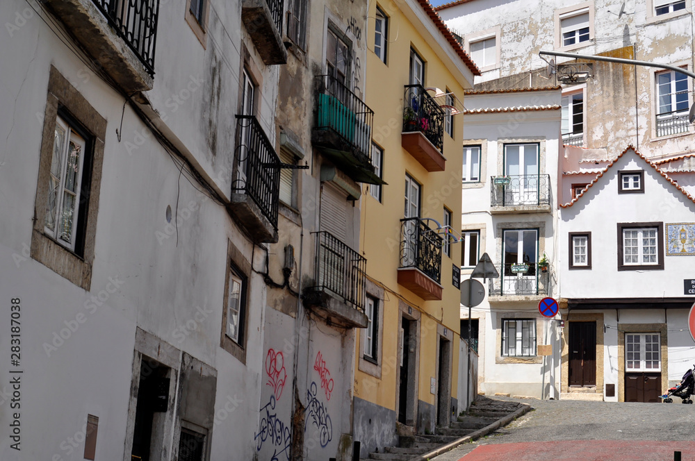 Streets of Alfama - Lisbon’s oldest area. Portugal