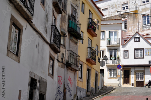 Streets of Alfama - Lisbon’s oldest area. Portugal