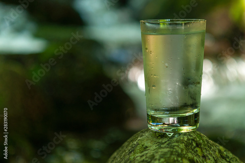 Natural water in a glass