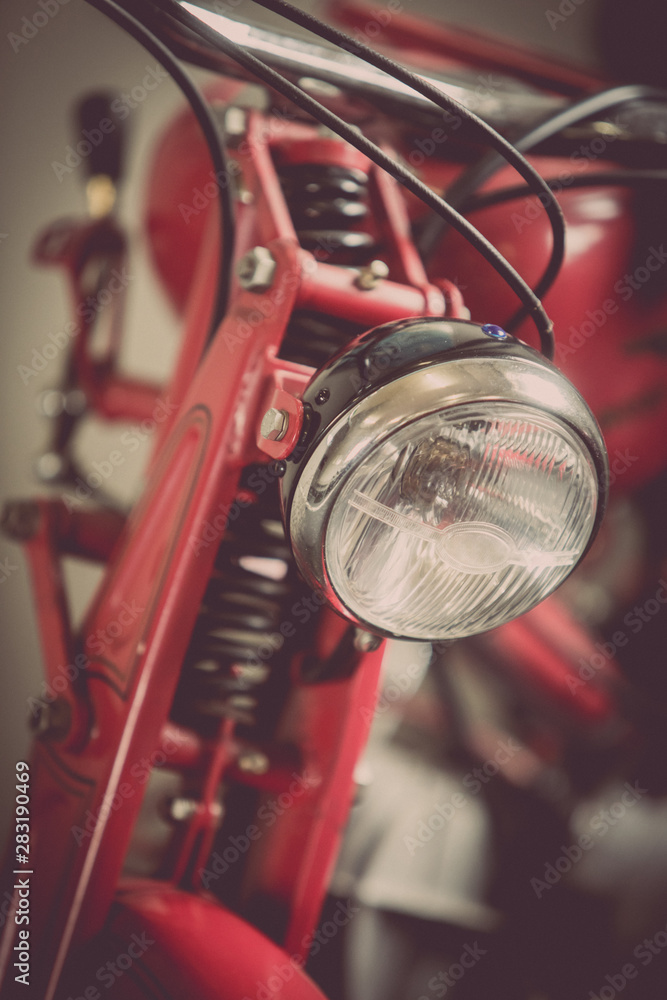 Fototapeta premium Classic vintage motorcycle headlight