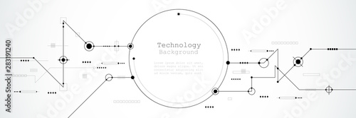 Vector banner design circuit board. Illustration Abstract modern futuristic, engineering, technology background. Futuristic digital science technology concept for web banner template or brochure