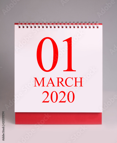 The first day of march 2020. photo