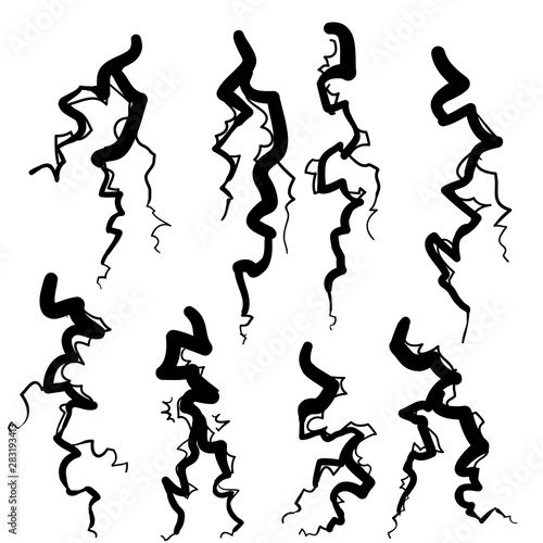 thunderstorm illustration in doodle cartoon style