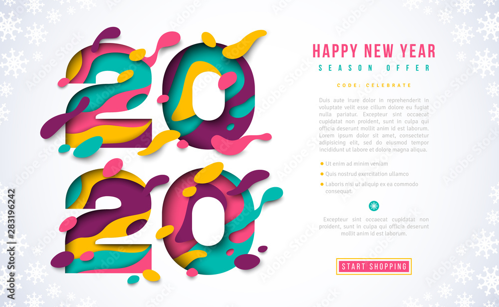 Obraz premium New Year 2020 banner template