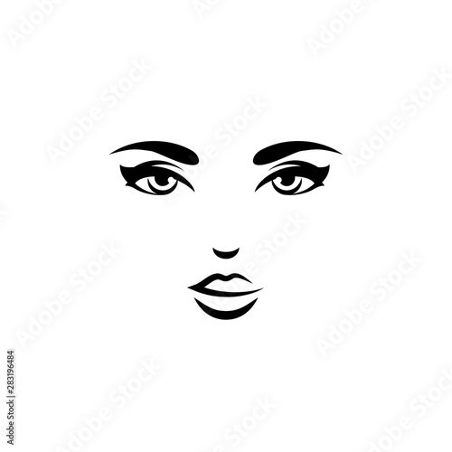 Black female icon with open eyes