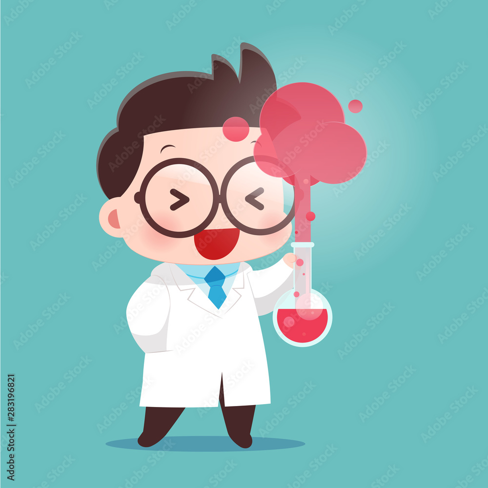 Cartoon Scientist With Test Tube And Science Experiments, Idea Concept With Character Design, Vector Illustration 10 EPS Cartoon Scientist With Test Tube And Science Experiments, Idea Concept With Character Design, Vector Illustration 10 EPS