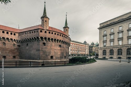 Krakow, the old town with historic buildings