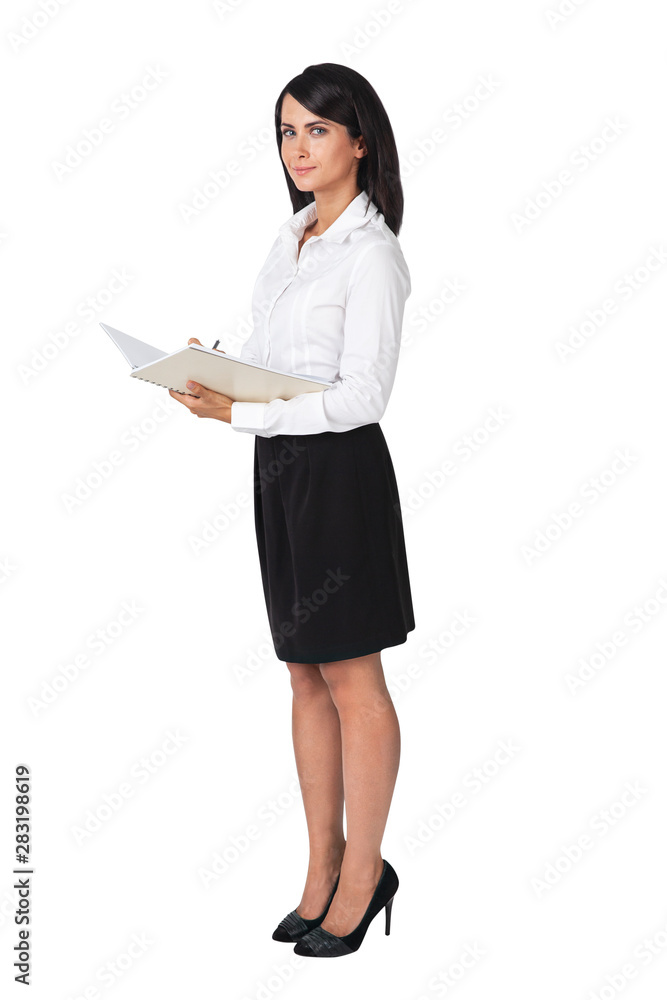 Young student business woman writing in notebook Young student business woman writing in notebook
