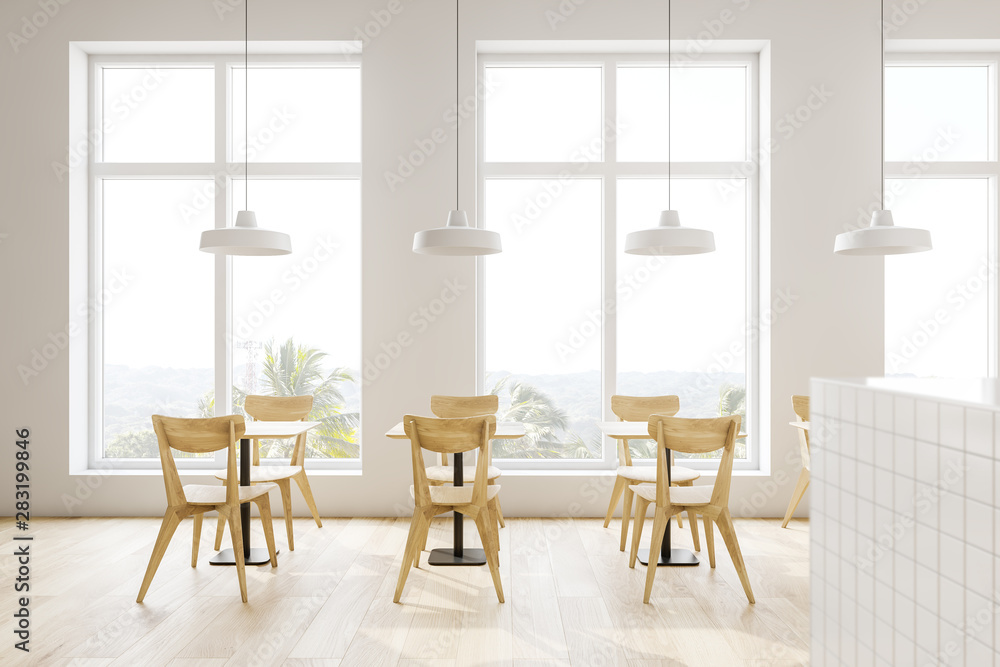 White loft minimalist canteen interior