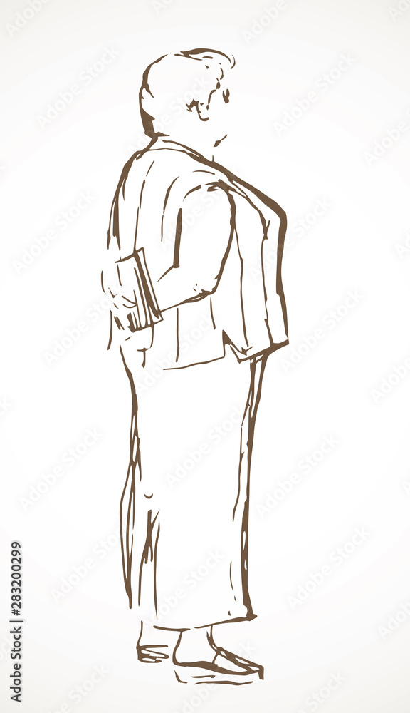 Fat woman stands on a white background. Vector drawing Fat woman stands on a white background. Vector drawing
