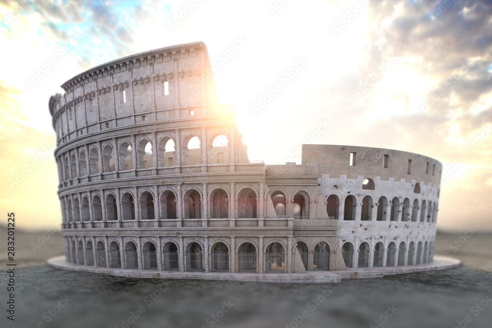 Coliseum Colosseum at sunrise. Symbol of Rome and Italy,