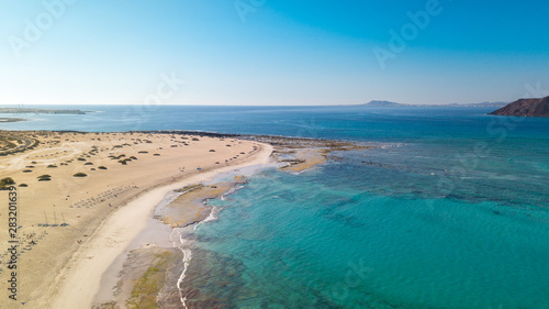 aerial view of the east coast of fuerteventura