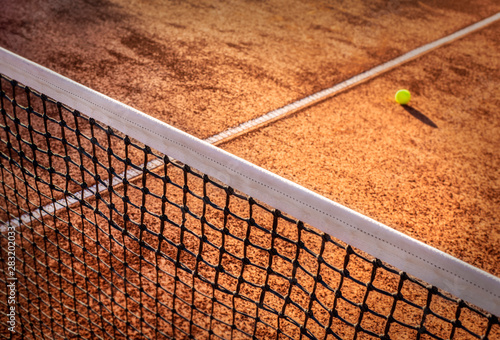 Tennis ball on a tennis court © Mikael Damkier