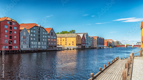 Trondheim River Dockside Warehouses © Antony McAulay