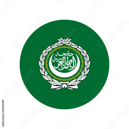 League of Arab States. National flag, round. Abstract concept, icon.