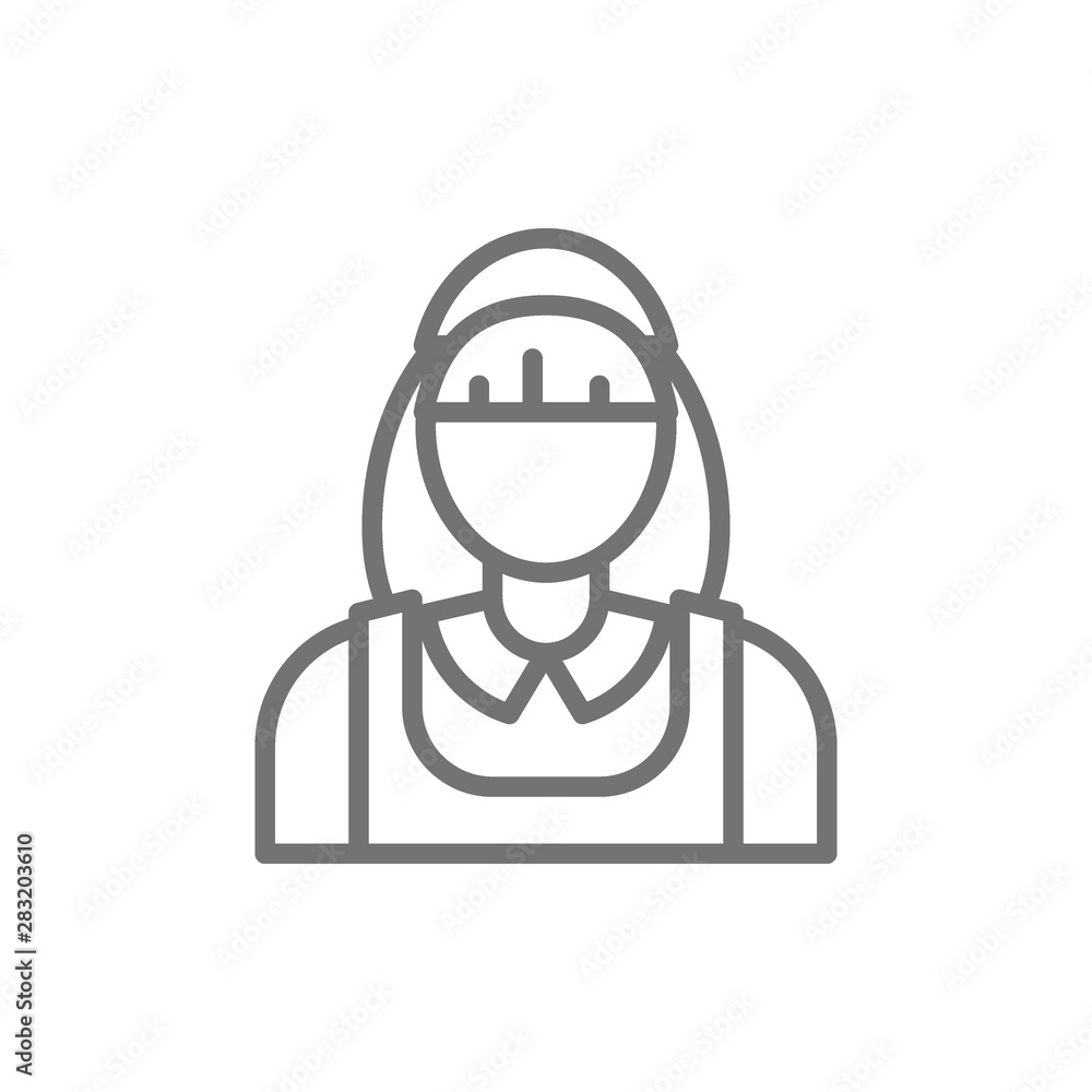 Vector housewife, cleaner, cleaning staff line icon. Vector housewife, cleaner, cleaning staff line icon.