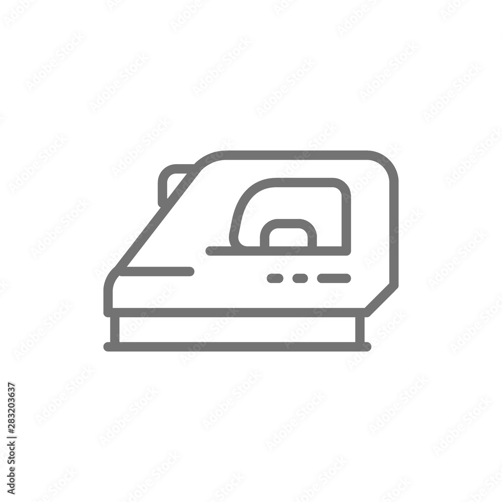 Iron, ironing line icon. Isolated on white background