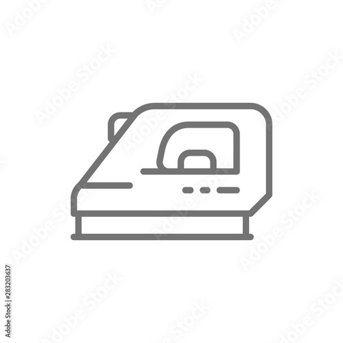 Iron, ironing line icon. Isolated on white background