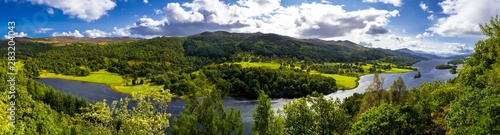 Panoramic View Over Loch Tummel And Tay Forest Park To The Mountains Of Glencoe From Queen's View Near Pitlochry In Scotland photo