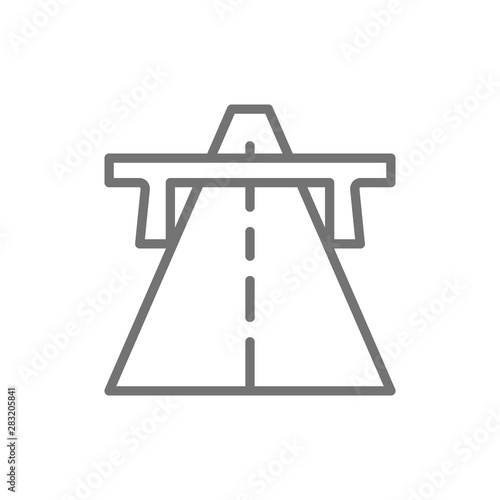Vector autobahn, highway, road, way line icon.