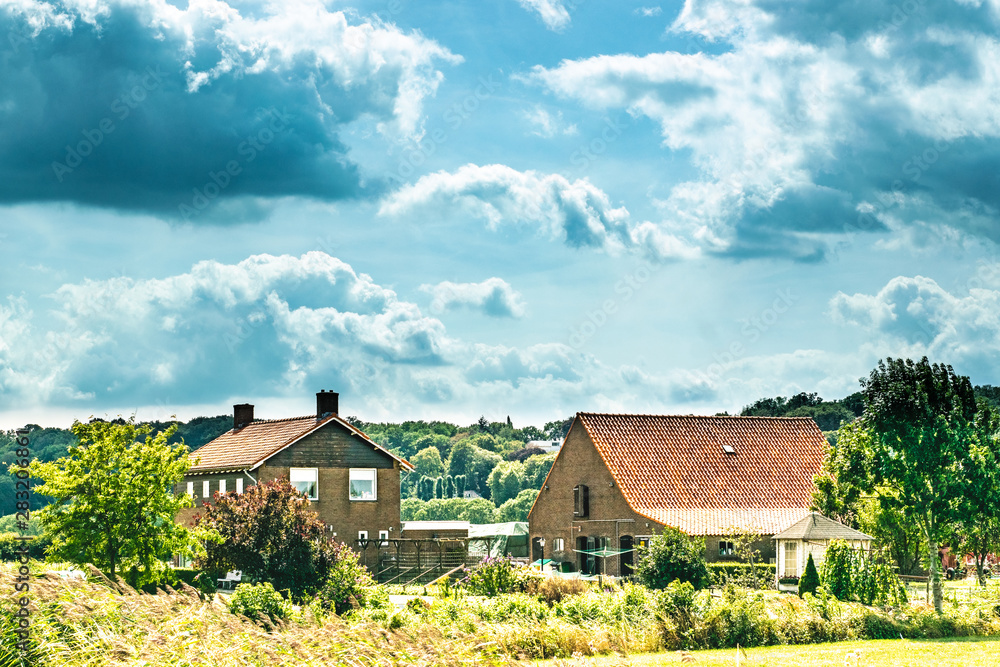 Obraz premium A Traditional Dutch Farm Family House