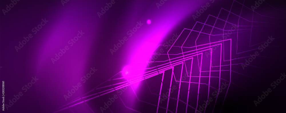 Shiny glowing design background, neon style lines, technology concept, vector Shiny glowing design background, neon style lines, technology concept, vector