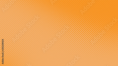 Pale orange and yellow  modern pop art background with halftone dots design, vector illustration