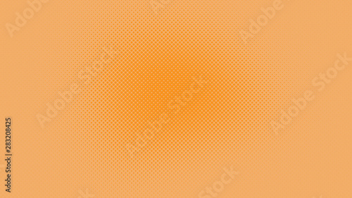 Light orange and yellow  retro pop art background with halftone dots