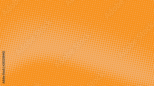 Light orange and yellow  pop art background in retro comic style with halftone dots design isolated