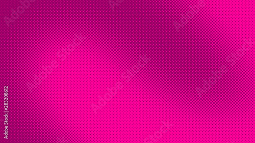 Magenta pop art background in retro comic style with halftone dots, vector illustration of backdrop with isolated dots