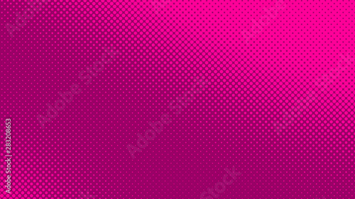 Magenta  modern pop art background with halftone dots design, vector illustration