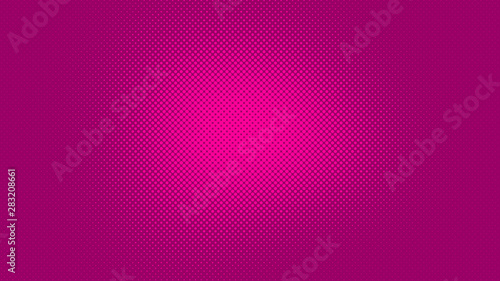 Magenta  retro pop art background with halftone dots
