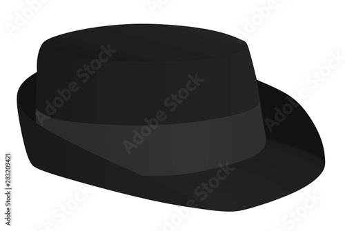 Black bowler hat. vector illustration