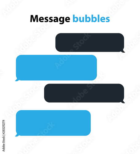 Message bubbles for messenger chat. Vector smartphone chat bubbles. Message speech bubbles chat.
