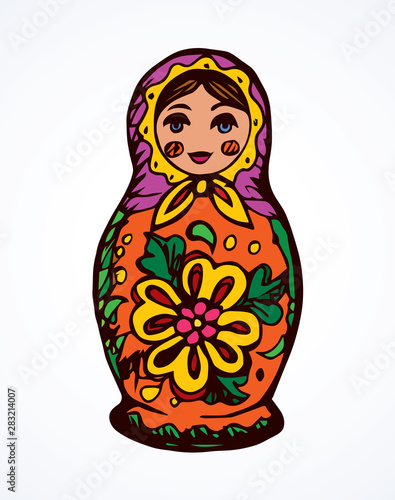 Vector drawing. Nested doll