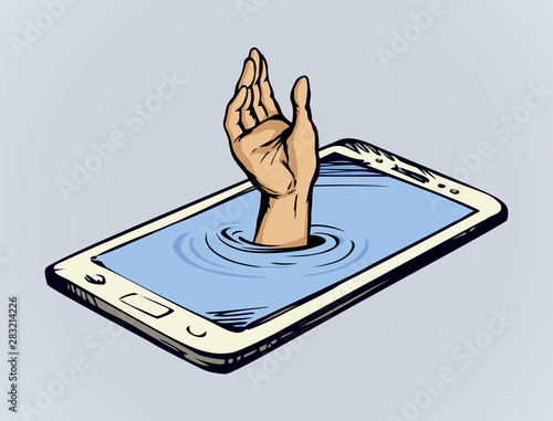 Cellular telephone. Vector drawing