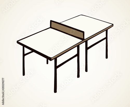 Tennis table. Vector drawing