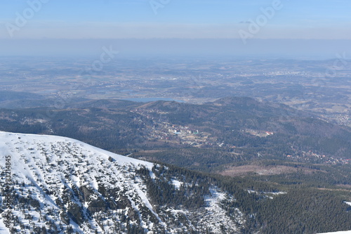 Beautiful view from the highest mountain of the Czech Republic