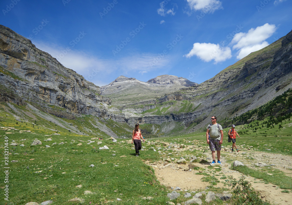 Hiking trail in Ordesa y Monte Perdido, in Huesca, Spain