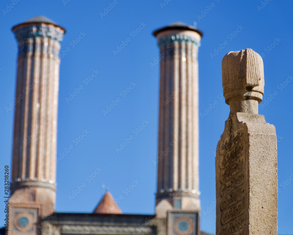 Erzurum Double Minamerli Madrasah and historical monuments and 3 vaults